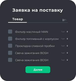 Автоматизация заявок на поставку